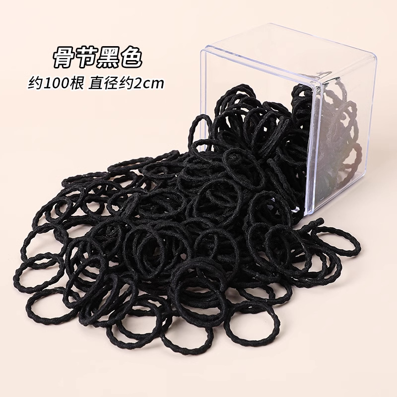 Niños pulgar negro anillo de pelo correa de goma de alta elasticidad bebé atado corda de pelo de correa de pelo de niñas no lastimar adornos de pelo de cabello