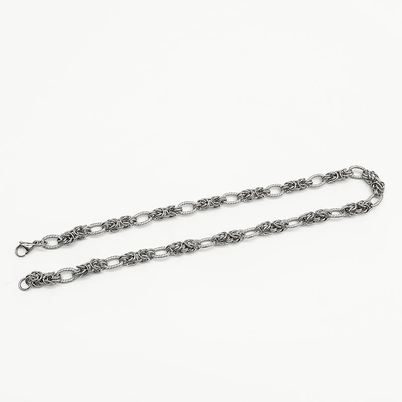Multi Ring Interlocking Necklace For Men Stainless Steel Hip Hop_voghion.com