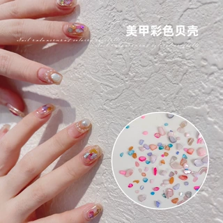 新款日式彩色美甲贝壳天然百搭网红系列不规则指甲装饰品贴片批发