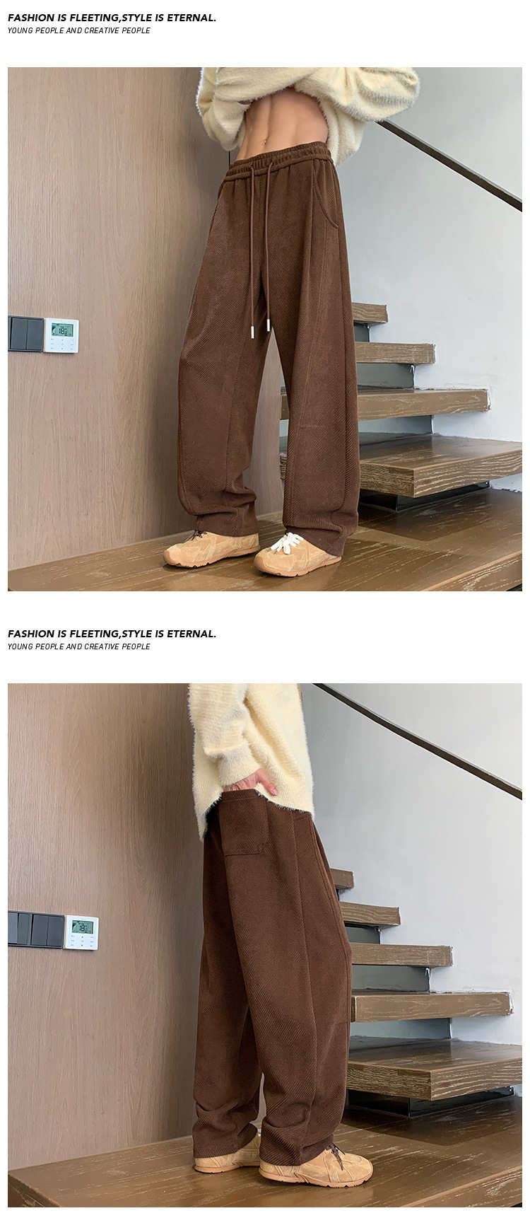 Herren Schwergewichtige Diagonal Schnitt Sweatpants Freizeithose_voghion.com