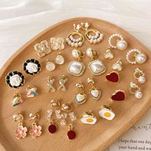 爱心珍珠耳夹女无耳洞高级感耳环小众气质耳骨夹简约白搭耳饰批发