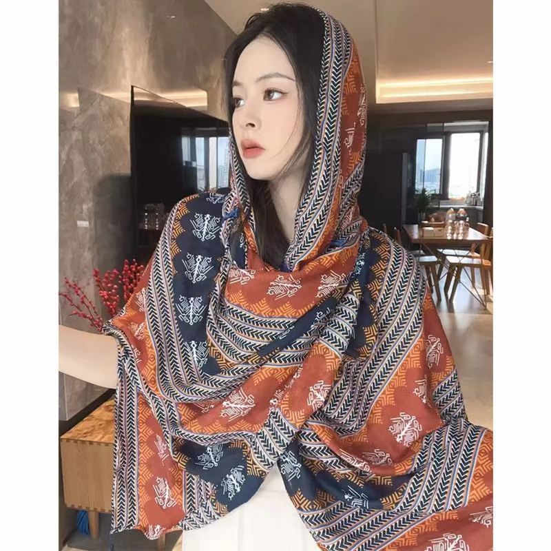 Ethnic Style Silk Shawl For Women Sun Protective Beach Wrap Scarf_voghion.com