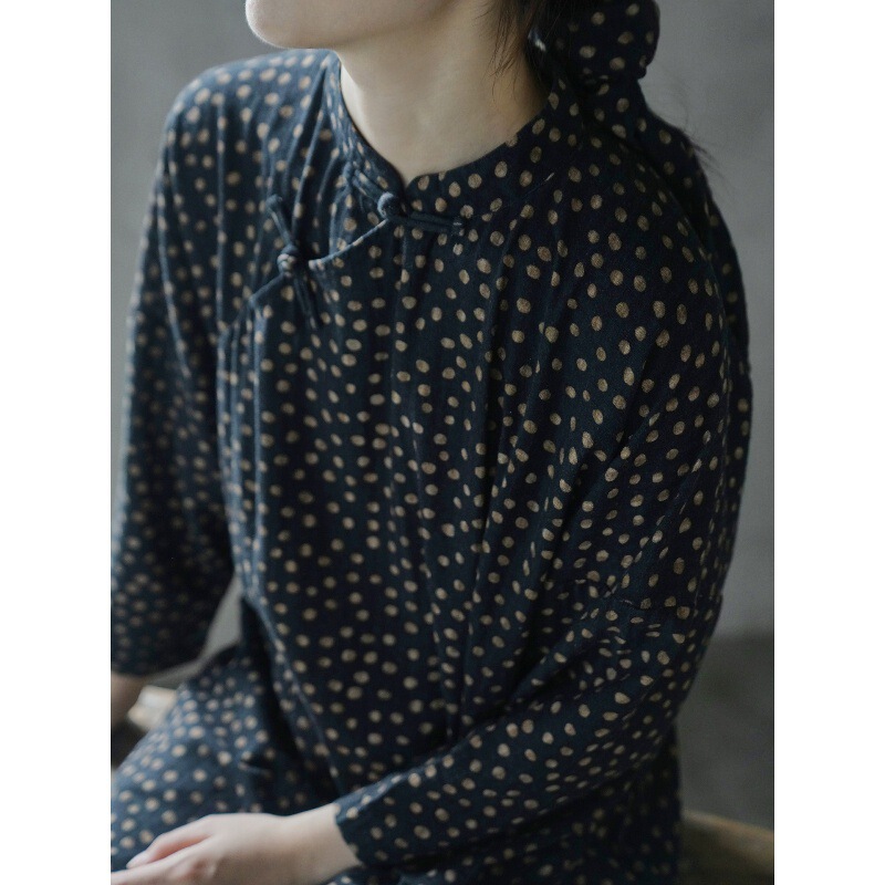 Original Retro Chinese-Style Stand-Collar Long Cheongsam with Diagonal Placket, Nostalgic Artistic Cotton-Linen Modified Cheongsam Long Dress L23241 Original Retro Chinese-Style Stand-Collar Long Cheongsam with Diagonal Placket, Nostalgic Artistic Cotton-Linen Modified Cheongsam Long Dress L23241