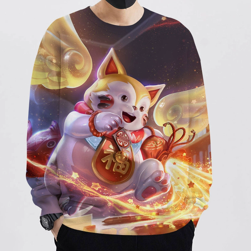 2023 весенне-осенний трансграничный тонкий свитер 3D-печать слава короля асексуальный стиль Молодежный популярный пуловер-свитер