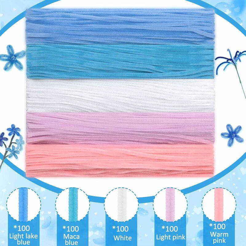 Factory Direct Sales Amazon 500-Piece Combination Chenille Stems Twisty Sticks Tulip Bouquet Set Handmade Educational Toys