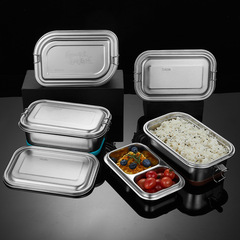 304 stainless steel lunch box, outdoor Japanese-style children's double-layer student lunch box, sealed insulated lunch box