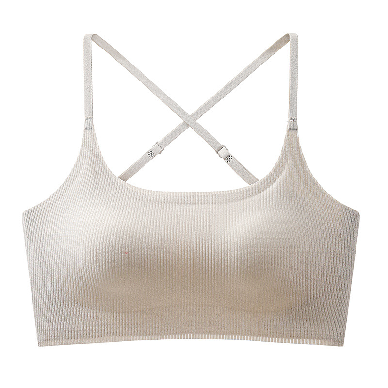 Hermoso sujetador de espalda muestra grandes y pequeños pechos reunidos sin anillo de acero ropa interior de niña ropa interior pecho pequeño sin taza vacía ropa interior reunida damas