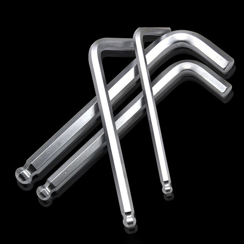 Large size extended hexagonal wrench metric chrome plated 45# steel L-shaped auto repair tool wrench mechanical auto repair