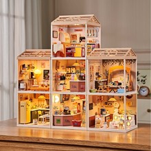 跨境新品微缩模型屋diy小屋仿真立体模型亚马逊益智手工拼装积木