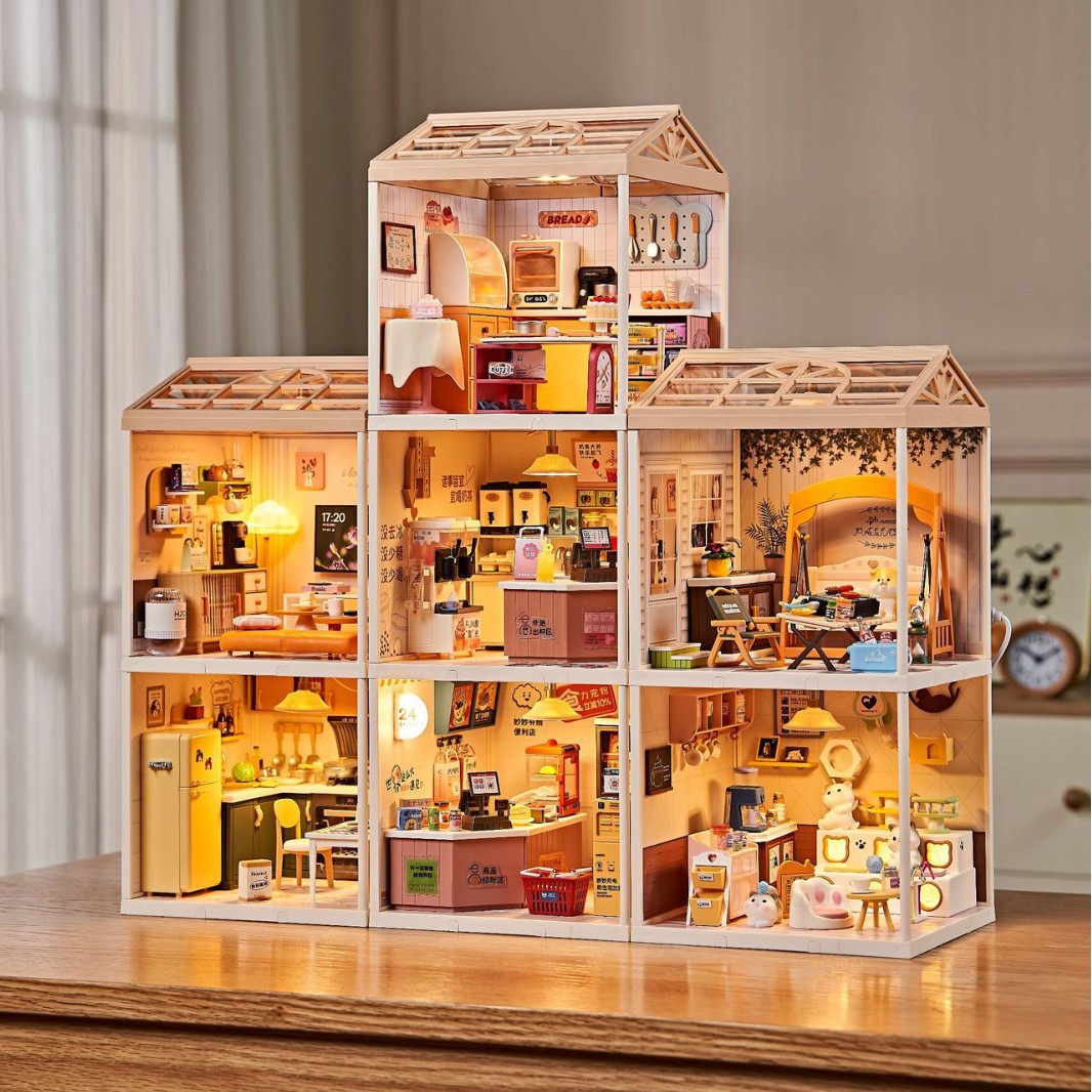 跨境新品微缩模型屋diy小屋仿真立体模型亚马逊益智手工拼装积木