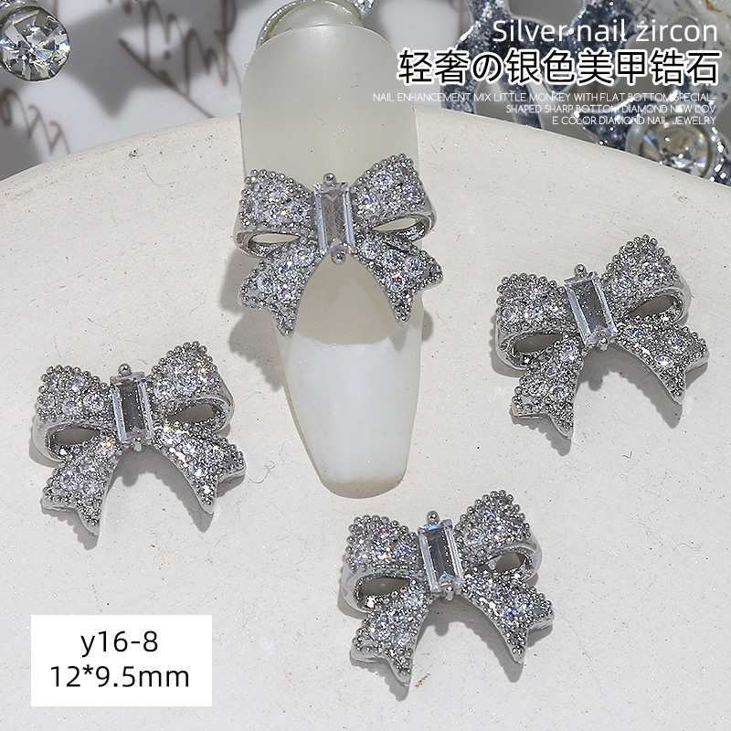 Joyería de circonio para decoración de uñas, lazo para decoración de uñas, aleación de diamantes, perla, joyería de diamantes, accesorios de decoración de libros rojos pequeños, venta al por mayor