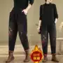 加厚大码宽松冬季牛仔裤