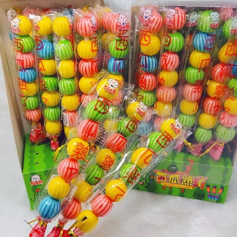 Watermelon bubble gum 20/boxed 8090 childhood nostalgic snacks chewing gum string bubble gum bulk wholesale