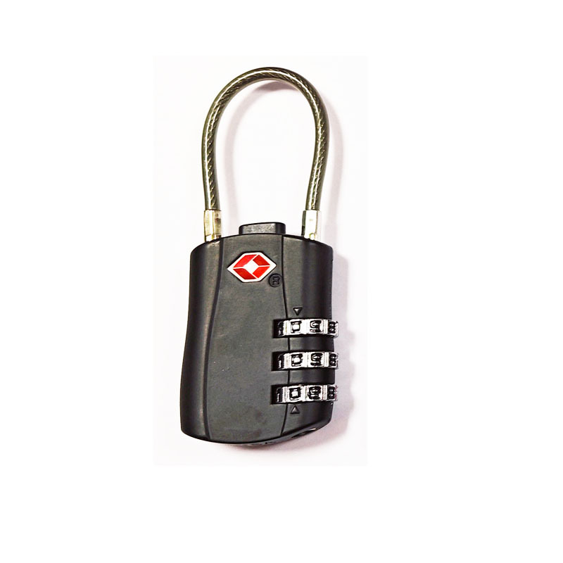 源工場は新型亜鉛合金ワイヤーロープTSA税関ロック旅行通関ロックバッグ三位パスワードTを生産している