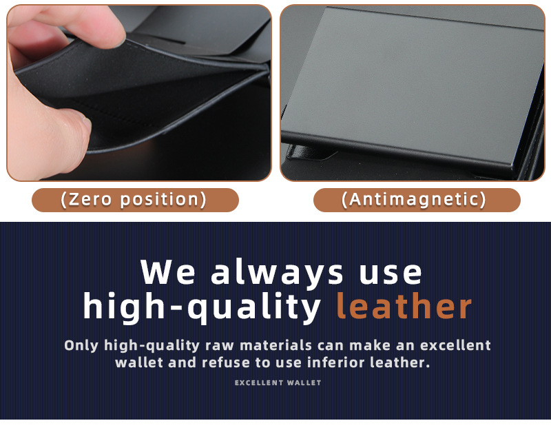 Baellerry Men's Aluminum Box Anti-magnetic And Anti-theft Card Holder Rfid Short Automatic Card Type Female Card Holder_voghion.com