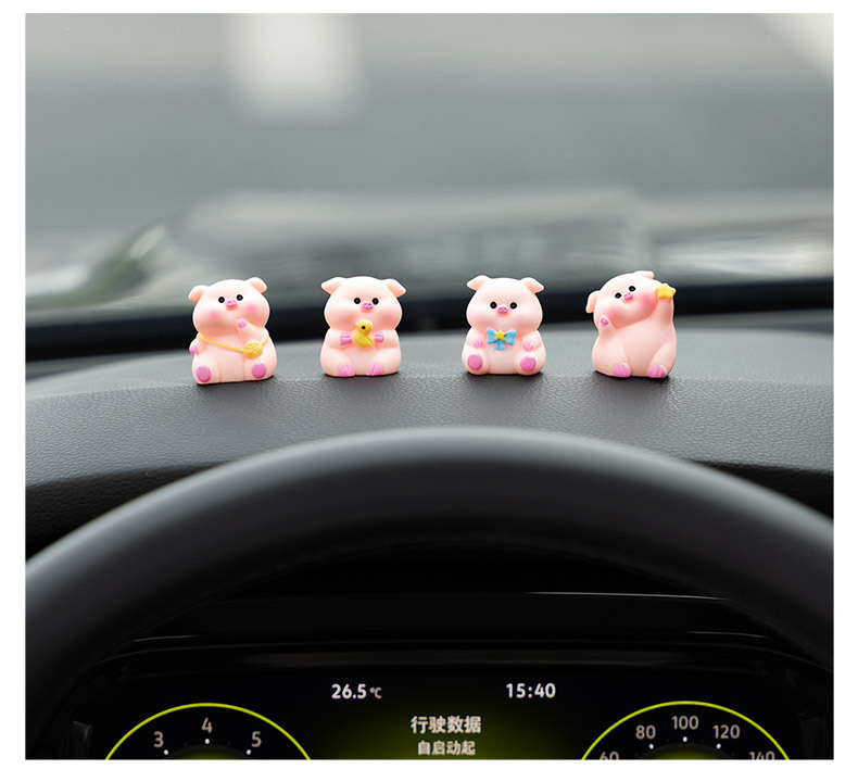 Car Ornaments Creative Little Fat Pig Cute 2025 New Decompression Doll Center Console Decoration Ladies Healing System