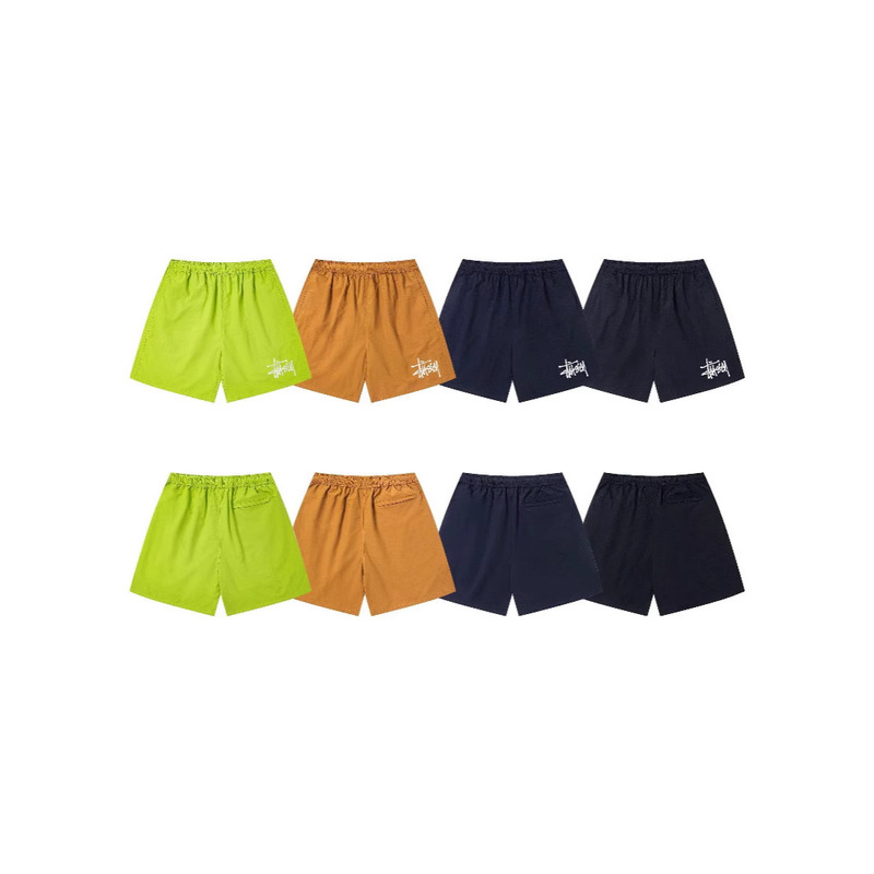 Cross-Border Trendy Brand Stu Stussy Classic Logo Print Inner Mesh Quick-Dry Beach Shorts for Men and Women