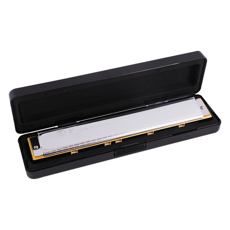 Edición conmemorativa armónica Guoguang 24 hoyos Polyphonic C armónica de afinación adulto principiante tocando instrumento musical armónica de acento de 28 hoyos