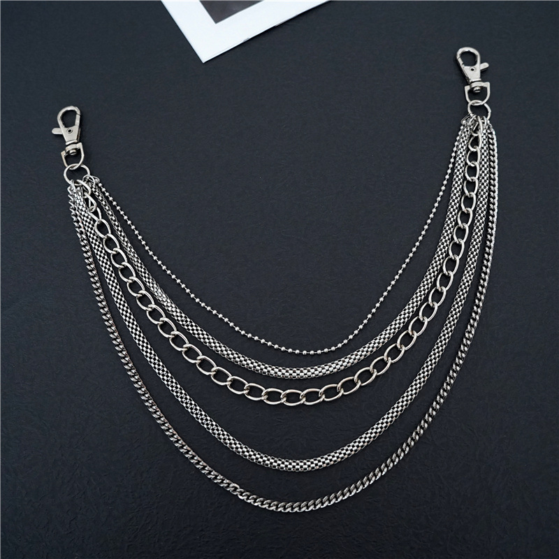 Modische, neue kubanische Punk-Hüftkette aus Metall für Herren, fünflagig, trendig, dekorativ, mit persönlichem Anhänger_voghion.com