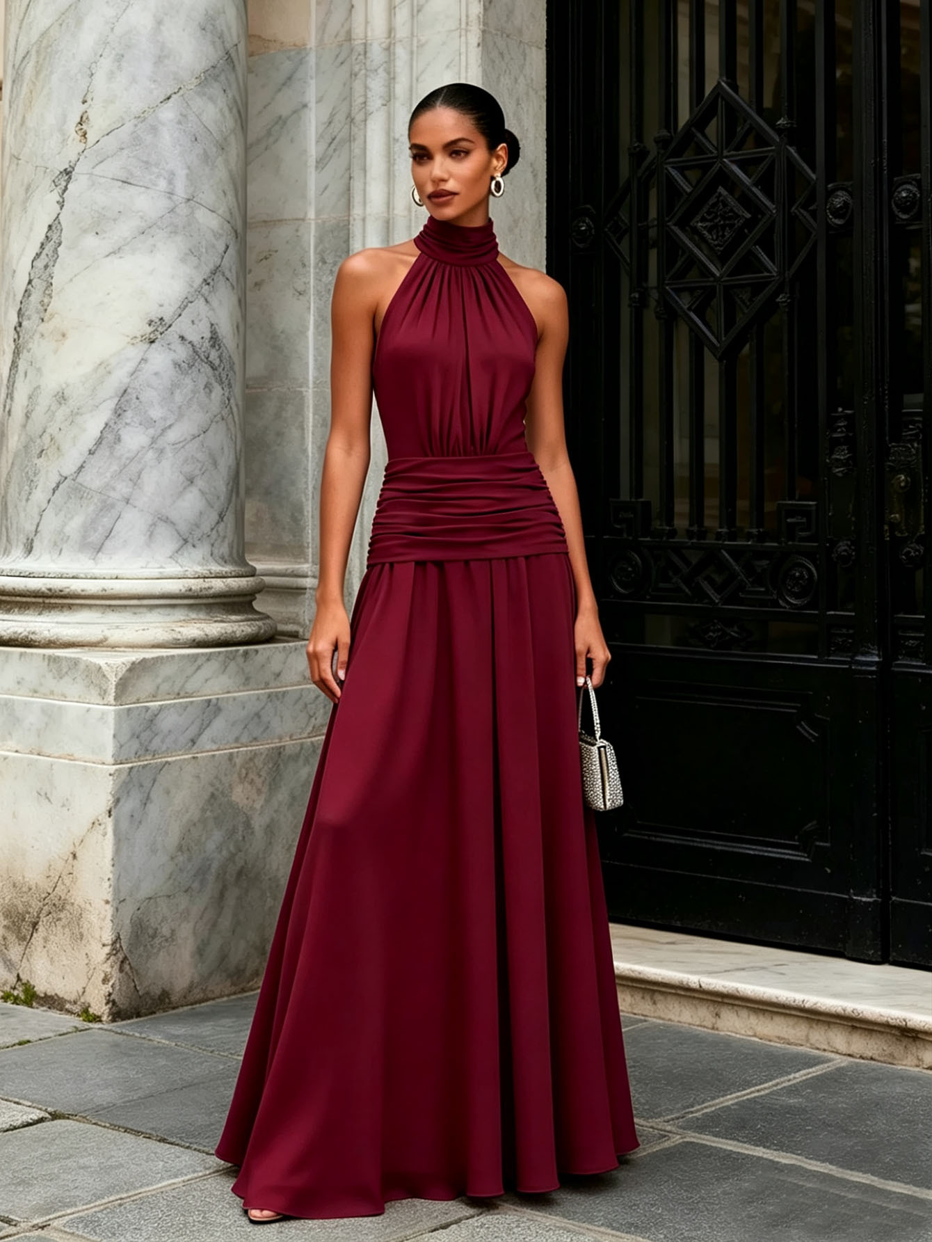 846W Europa y Estados Unidos vestido de boda transfronterizo vestido de boda vestido de dama de honor vestido de boda cuello colgando hombro vestido de boda