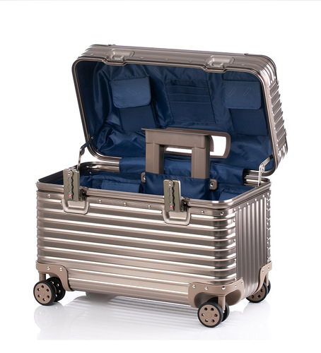 Aluminum-Magnesium Alloy Camera Rolling Suitcase with 20-inch Flip-Up Lid, Horizontal Camera Long Box for Men, Female Travel Suitcase