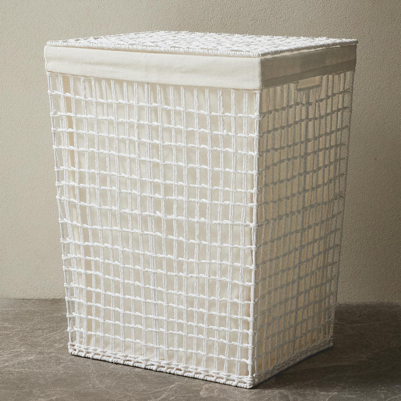 Cesta de ropa sucia de lujo ligero casero cesto de almacenamiento de ropa sucia cuerda de papel trenzado cesto de ropa sucia gran capacidad muñeca barril de almacenamiento