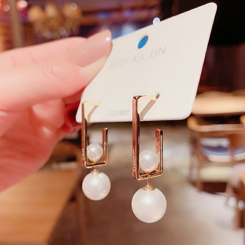 New Wild Pearl 925 Silver Earrings display picture 2