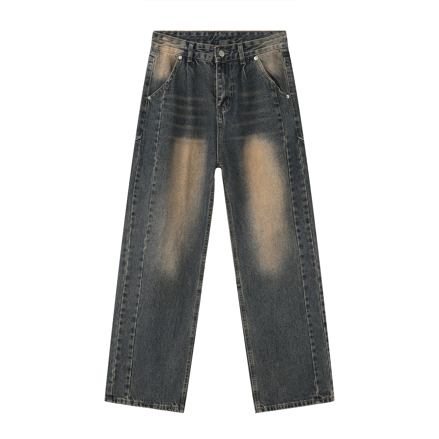 Mtlclothes ropa de Hombre | 2023 otoño americano nicho vintage washed High Street drapeado jeans Loose moda