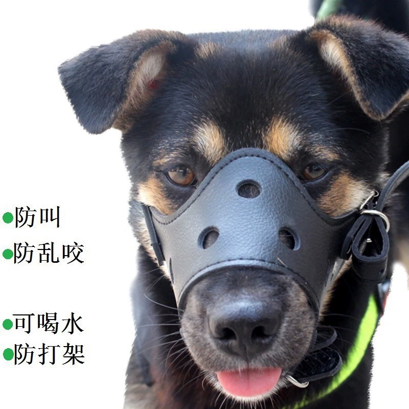 Защита для honden рта, против укусов и акне, регулируемые кожаные PU золотистый ретривер ограда для лающего рта, товары для животных