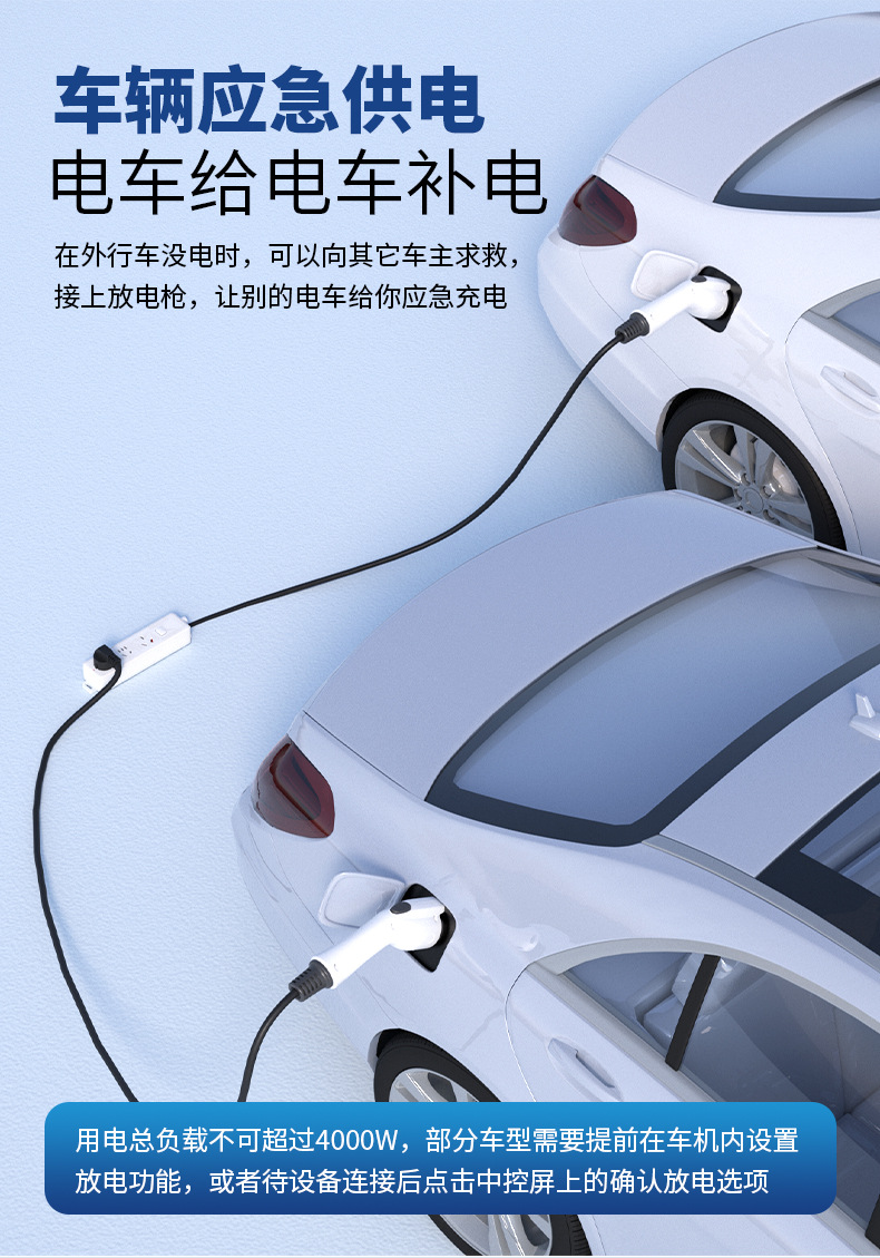 New Energy Power Gun Byd New Energy Vehicle External Discharge 4Kw Plug-In National Standard Portable Discharge Gun