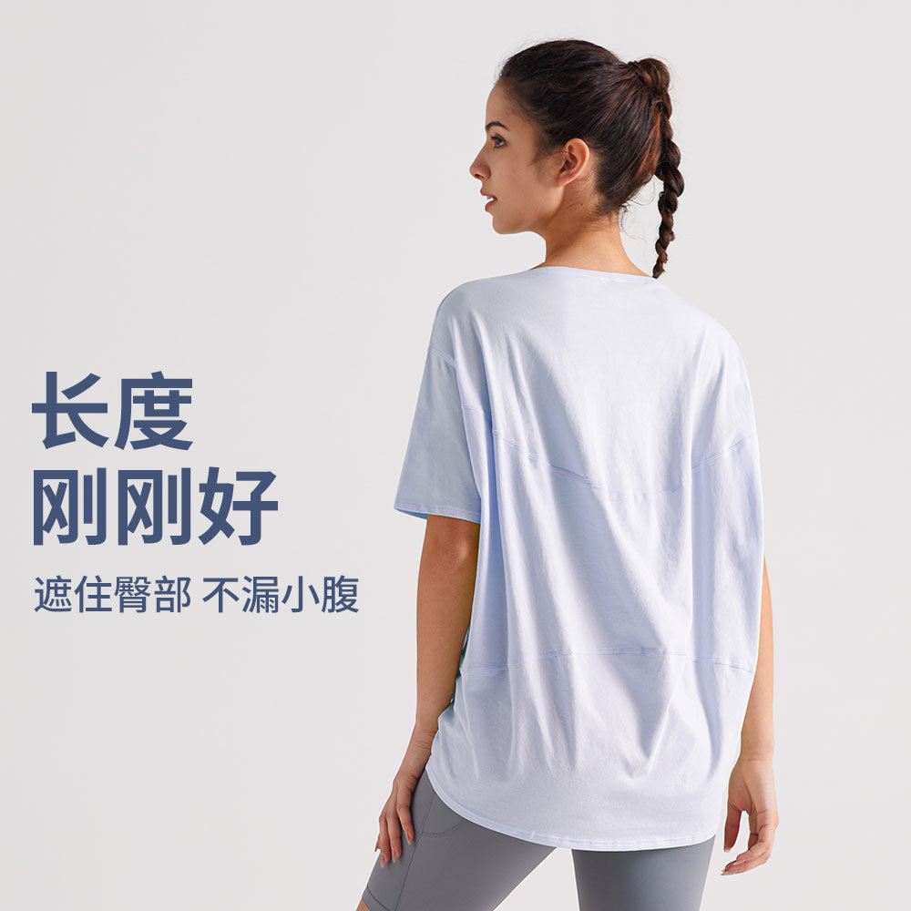 Seco rápido deportivo de mangas cortas mujeres verano suelto monoclonal camiseta de yoga ropa de fitness cuello camiseta camiseta casual