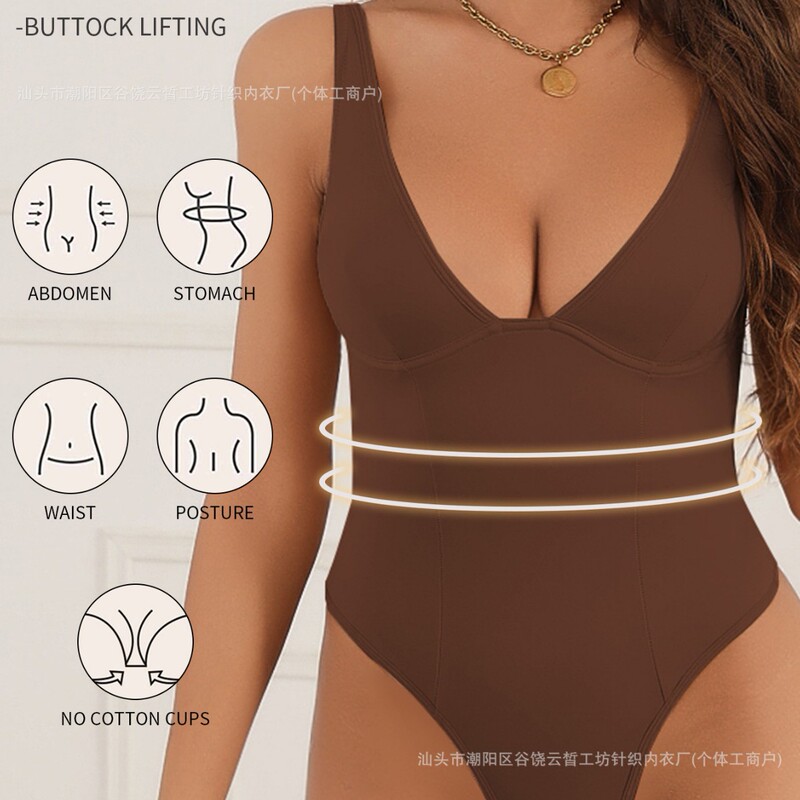 European and American Style Shapewear Bodysuit, Slimming and Butt-Lifting, Waist-Cinching and Tummy-Tucking Bodysuit for Women, Backless One-Piece Lingerie
