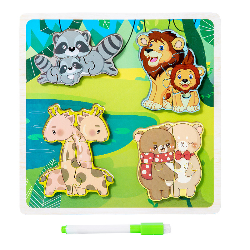 Juguetes de bloques para niños dibujos animados rompecabezas tridimensionales puzzle educación temprana interesante puzzle puzzle