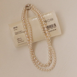 Saiina fever with the same round bright light Shijia pearl French retro necklace classic sterling silver clavicle chain