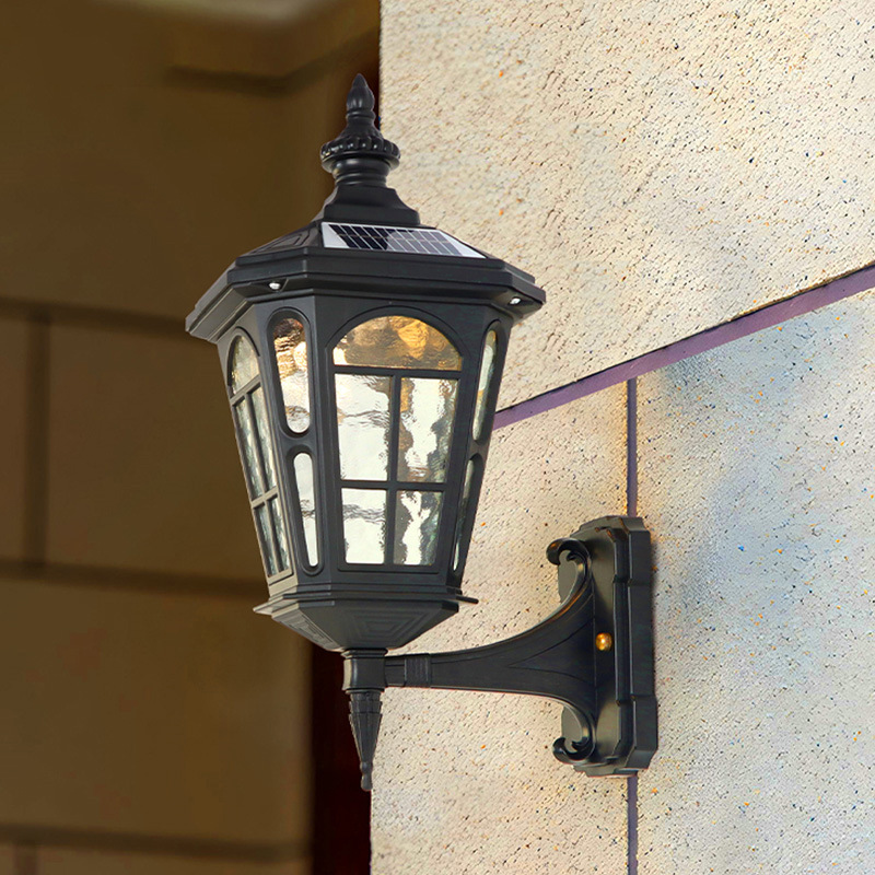 Solar Outdoor Courtyard Wall Lamp Wiring-Free Wall Lamp Wall Lamp Waterproof Wall-Mounted Lamp European Style Led Classy Wall Lamp