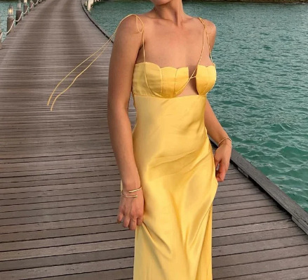 186g Weight Maxi Long Dress Dress Length Type Sleeveless Sleeve Length Wholesale Women's Elegant Backless Solid Color Cocktail Party Strap Sleeveless Sheath Dress