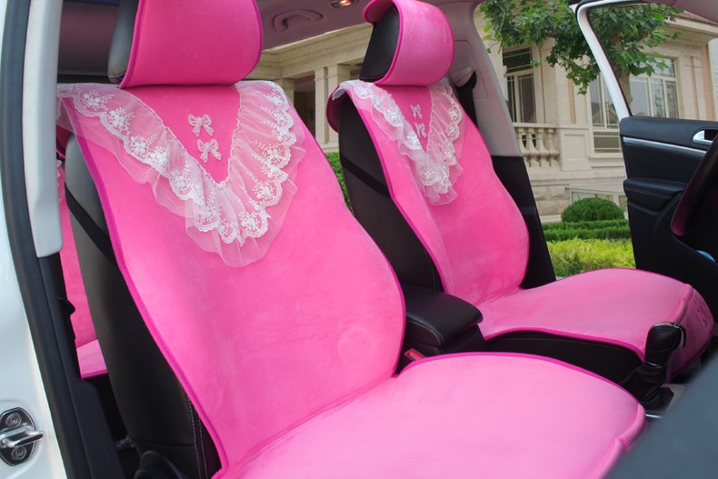 Korean Women's Lace New Car Seat Cushion Winter Plush Seat Cushion Short Plush Winter Fur Cushion Seat Cover