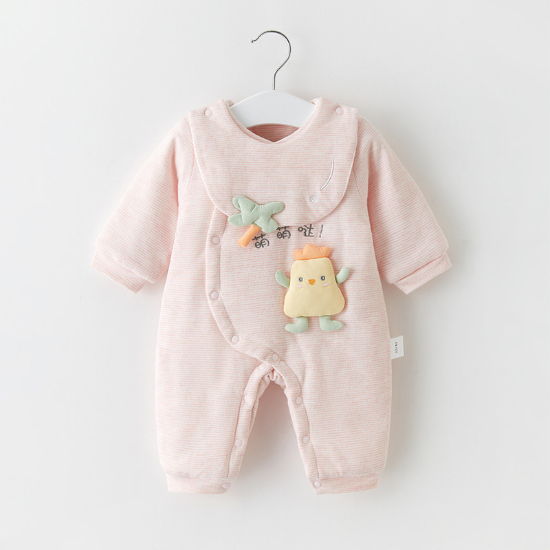 Ropa de bebé recién nacido Primavera, Otoño e Invierno para hombres y mujeres Salida de algodón fino mameluco acolchado traje de bebé recién nacido mono