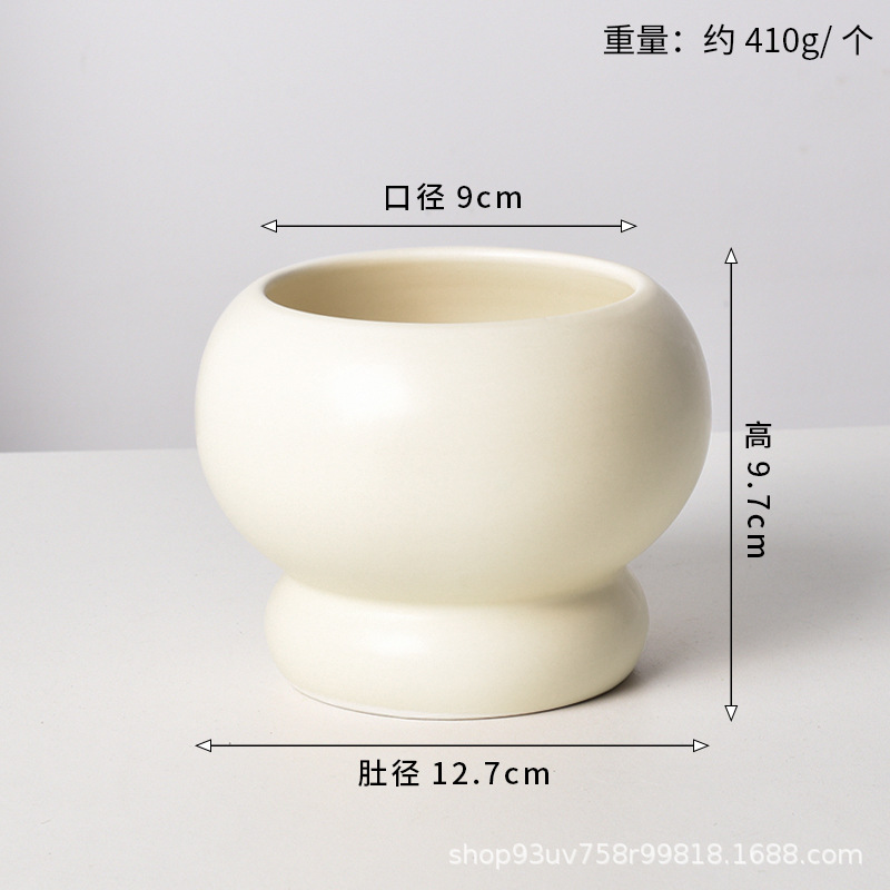 Pot de cerámica crema INS lujo ligero de alto nivel sensación de plantación de orquídeas mariposa simple orquídeas plantación de pot de porcelana blanca Dehua