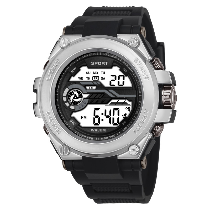 Tendencia de deportes al aire libre simple estudiantes relojes electrónicos alarma cronógrafo multifuncional hombre luz nocturna relojes electrónicos en stock