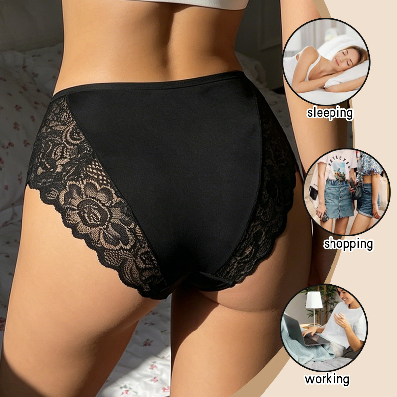 Cross-Border Foreign Trade Source Factory European and American Amazon Fashion Lace Patchwork See-Through Lace Comfortable Breathable Underwear Cross-Border Foreign Trade Source Factory European and American Amazon Fashion Lace Patchwork See-Through Lace Comfortable Breathable Underwear