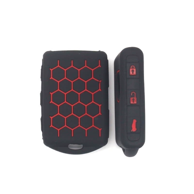 Suitable for Volvo XC60 key case XC90 S90 V90 S40 car remote control silicone bag key case modification (Static Rod/Key Bag) - black-drop-red-button