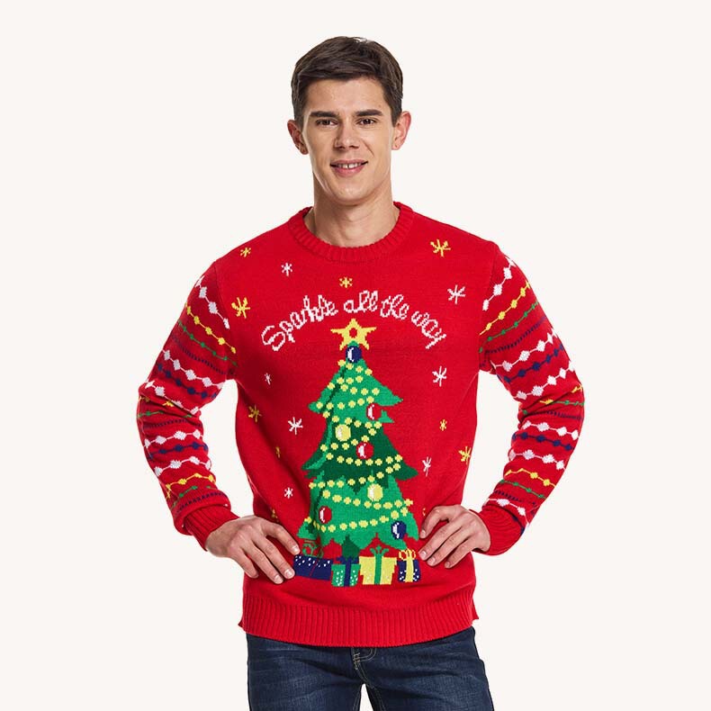 Amazon Men's Clothing Cross-Border Autumn and Winter Festival Christmas Sweater Men's Long Sleeve Round Neck Sweater Factory Supply