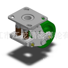 通用型抗冲击重型轮 带减震功能弹簧减震万向轮聚氨酯铁芯PU脚轮