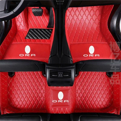 Modelə uyğun ayaqaltı | Cat, special full-coverage car floor mats - euleriq-single-layer-bright-red