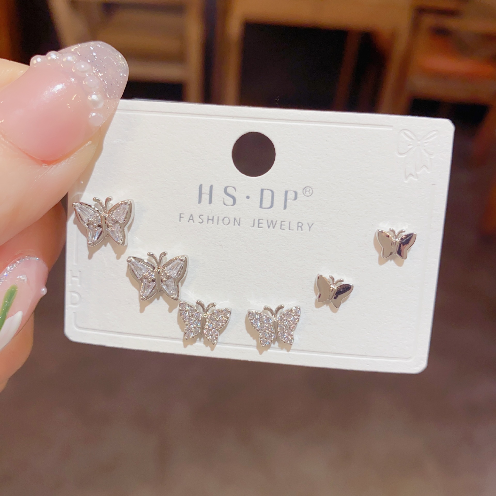 Women's Gender 1 Set Cute Butterfly Copper 14K Gold Plated Ear Studs