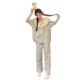 South Korea Ins Women's Summer New Korean Sweet Fresh Loose Breathable Lace Large Lap Home Clothes suit