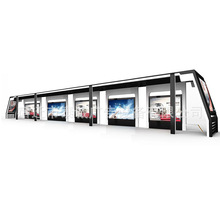 滚动换画候车亭不锈钢候车亭智能公交站台太阳能候车亭显示屏