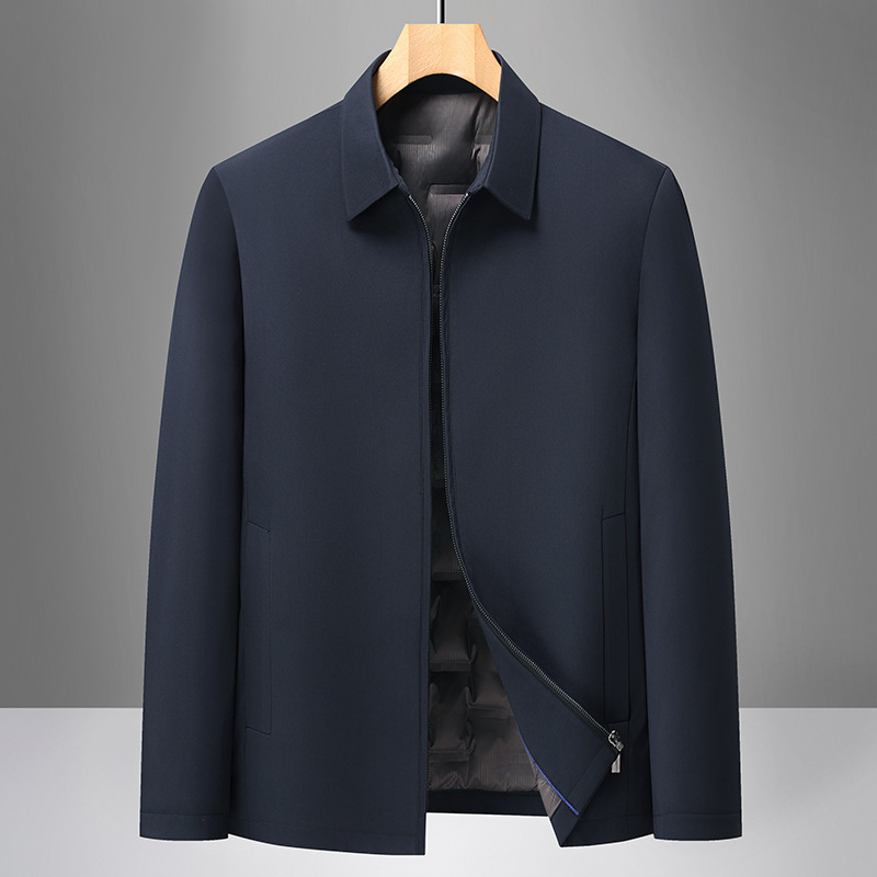 Business down Jacket Men's New National Standard White Duck down Jacket Dad Jacket Men's Zipper Removable down Liner