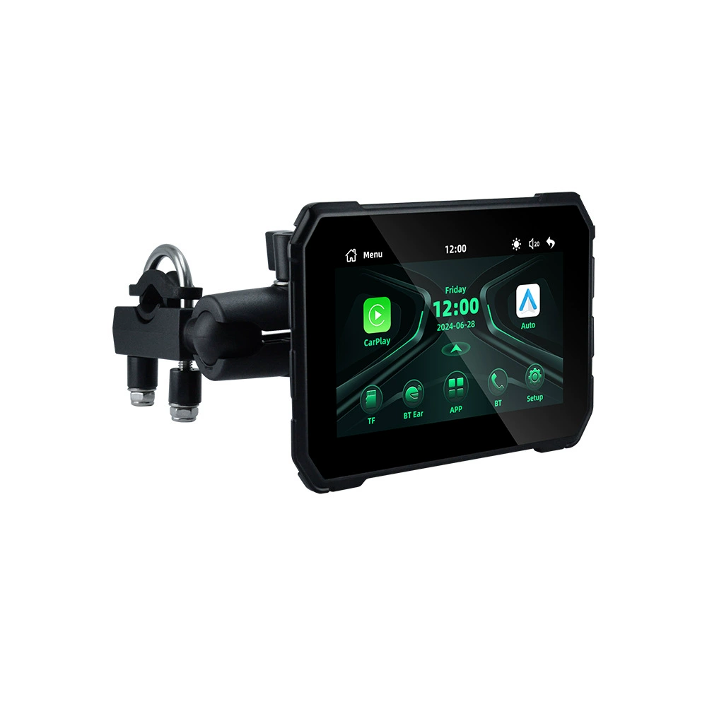 Портативный navigатор для мотоцикла размером 5 дюймов с CarPlay совместимый с Android Auto, соединение с автомобилем и телефоном